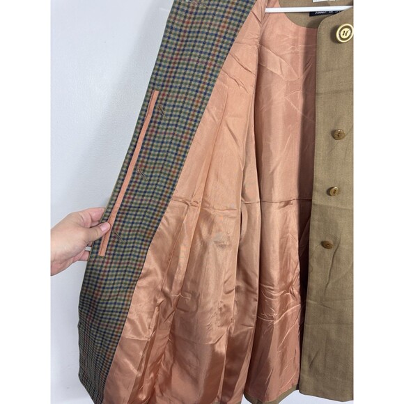 AVOCA COLLECTION WOOL KNIT COAT BROWN GOLD BUTTONS IRELAND WOMEN'S SIZE S - Picture 8 of 13